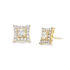 Thumbnail Image 1 of Men's 2.00 CT. T.W. Canadian Certified Diamond Concave Square Frame Stud Earrings in 14K Gold (I/I2