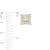 Thumbnail Image 3 of Men's 2.00 CT. T.W. Canadian Certified Diamond Concave Square Frame Stud Earrings in 14K Gold (I/I2