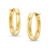 Thumbnail Image 1 of Oval Hoop Earrings in Hollow 18K Gold