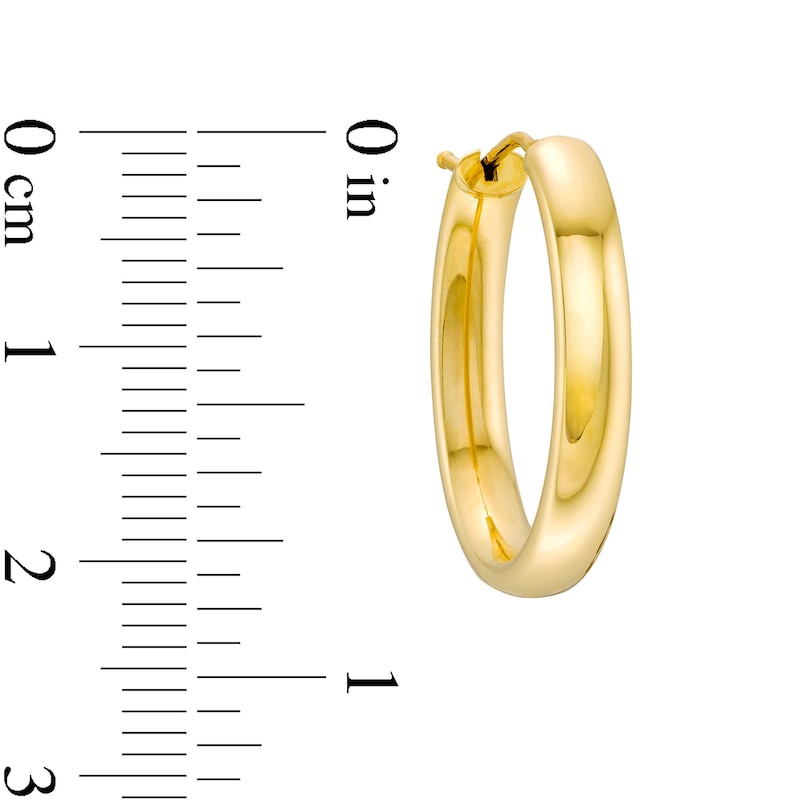 Oval Hoop Earrings in Hollow 18K Gold | Peoples Jewellers