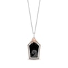 Thumbnail Image 1 of Disney Treasures The Nightmare Before Christmas 30th Anniversary Onyx and Diamond Accent Coffin Pendant in Sterling Silver and 10K Rose Gold