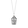 Disney Treasures The Nightmare Before Christmas 30th Anniversary Onyx and Diamond Accent Coffin Pendant in Sterling Silver and 10K Rose Gold