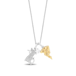 Disney Treasures Ratatouille Citrine Cheese with 0.065 CT. T.W. Diamond Remy Pendant in Sterling Silver and 10K Gold