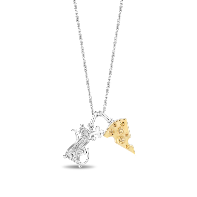 Disney Treasures Ratatouille Citrine Cheese with 0.065 CT. T.W. Diamond Remy Pendant in Sterling Silver and 10K Gold|Peoples Jewellers