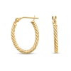 Thumbnail Image 0 of Oval-Shaped Twisting Hoop Earrings in 14K Gold