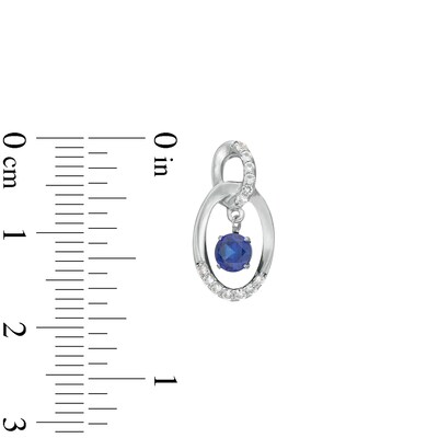 Unstoppable Love™ Blue Lab-Created Sapphire and White Lab-Created Sapphire Oval Stud Earrings in Sterling Silver