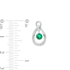 Unstoppable Love™ Lab-Created Emerald and White Lab-Created Sapphire Teardrop Stud Earrings in Sterling Silver