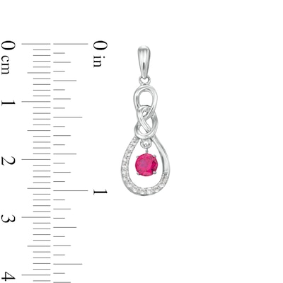 Unstoppable Love™ Lab-Created Ruby and White Lab-Created Sapphire Infinity Drop Earrings in Sterling Silver