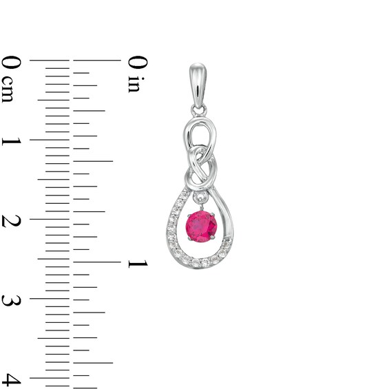 Unstoppable Love™ Lab-Created Ruby and White Lab-Created Sapphire Infinity Drop Earrings in Sterling Silver