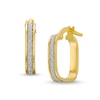 Thumbnail Image 0 of Glitter Enamel Square-Shaped Hoop Earrings in Hollow 14K Gold