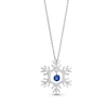 Thumbnail Image 0 of Unstoppable Love™ Blue and White Lab-Created Sapphire Snowflake Pendant in Sterling Silver