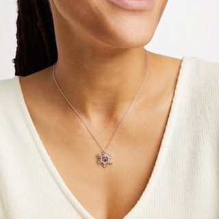 Unstoppable Love™ Blue and White Lab-Created Sapphire Snowflake Pendant in Sterling Silver