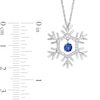 Thumbnail Image 2 of Unstoppable Love™ Blue and White Lab-Created Sapphire Snowflake Pendant in Sterling Silver