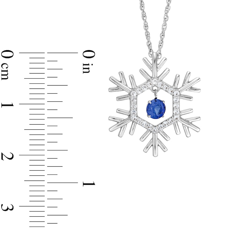 Unstoppable Love™ Blue and White Lab-Created Sapphire Snowflake Pendant in Sterling Silver