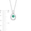 Thumbnail Image 2 of Unstoppable Love™ Lab-Created Emerald and White Lab-Created Sapphire Teardrop Pendant in Sterling Silver