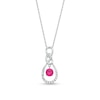 Thumbnail Image 0 of Unstoppable Love™ Lab-Created Ruby and White Lab-Created Sapphire Infinity Drop Pendant in Sterling Silver