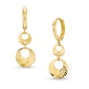 Thumbnail Image 0 of Diamond-Cut Open Disc Double Drop Earrings in 14K Gold