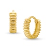 Thumbnail Image 0 of Ribbed Huggie Hoop Earrings in 14K Gold