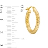 Thumbnail Image 2 of 15.0mm Diamond-Cut Tube Hoop Earrings in Hollow 14K Gold