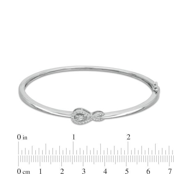 Unstoppable Love™ Diamond Accent Sideways Infinity Symbol Bangle in Sterling Silver