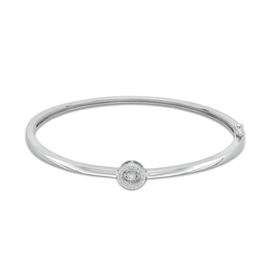 Unstoppable Love™ Diamond Accent Circle Frame Bangle in Sterling Silver