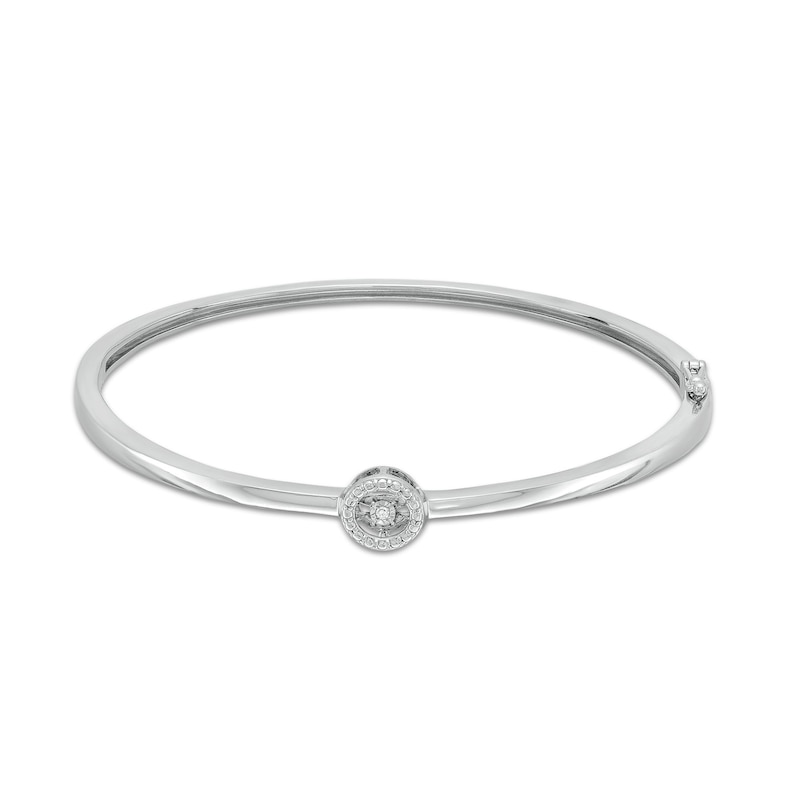 Unstoppable Love™ Diamond Accent Circle Frame Bangle in Sterling Silver|Peoples Jewellers