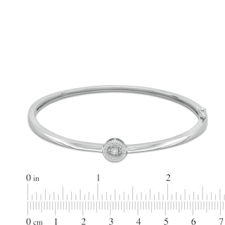 Unstoppable Love™ Diamond Accent Circle Frame Bangle in Sterling Silver