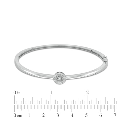 Unstoppable Love™ Diamond Accent Circle Frame Bangle in Sterling Silver