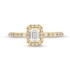 Thumbnail Image 3 of Vera Wang Love Collection 0.69 CT. T.W. Emerald-Cut Diamond Frame Art Deco Engagement Ring in 14K Gold (I/SI2)