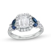 Thumbnail Image 0 of TRUE Lab-Created Diamonds by Vera Wang Love 1.95 CT. T.W. Diamond and Sapphire Floral Engagement Ring in 14K White Gold