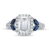 Thumbnail Image 3 of TRUE Lab-Created Diamonds by Vera Wang Love 1.95 CT. T.W. Diamond and Sapphire Floral Engagement Ring in 14K White Gold