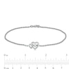 Thumbnail Image 2 of Unstoppable Love™ 0.085 CT. T.W. Diamond Interlocking Hearts Anklet in Sterling Silver - 10.0"