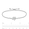 Unstoppable Love™ 0.085 CT. T.W. Diamond Interlocking Hearts Bolo Bracelet in Sterling Silver - 9.5"