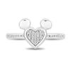 Disney Treasures Mickey Mouse 0.085 CT. T.W. Diamond Heart Ring in Sterling Silver