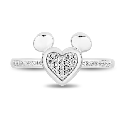 Disney Treasures Mickey Mouse 0.085 CT. T.W. Diamond Heart Ring in Sterling Silver