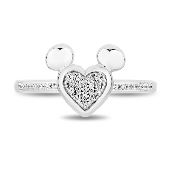 Disney Treasures Mickey Mouse 0.085 CT. T.W. Diamond Heart Ring in Sterling Silver