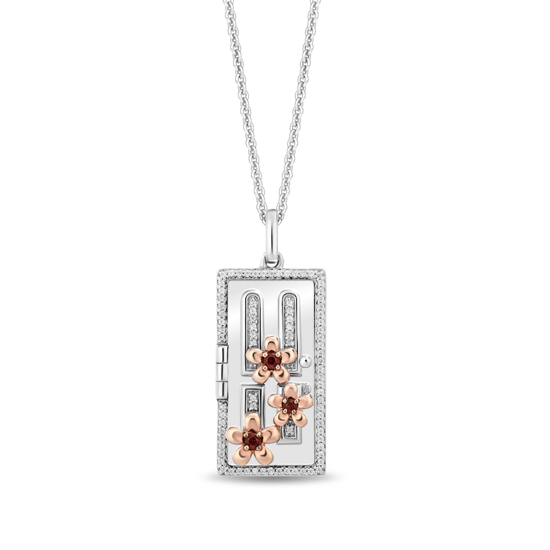 Disney Treasures Monster's Inc. Amethyst, Garnet and 0.14 CT. T.W. Diamond Boo's Door Pendant in Sterling Silver and 10K Rose Gold|Peoples Jewellers