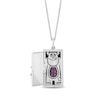 Disney Treasures Monster's Inc. Amethyst, Garnet and 0.14 CT. T.W. Diamond Boo's Door Pendant in Sterling Silver and 10K Rose Gold