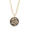 Thumbnail Image 0 of EFFY™ Collection Onyx and 0.25 CT. T.W. Diamond Dragon Medallion Pendant in 14K Gold