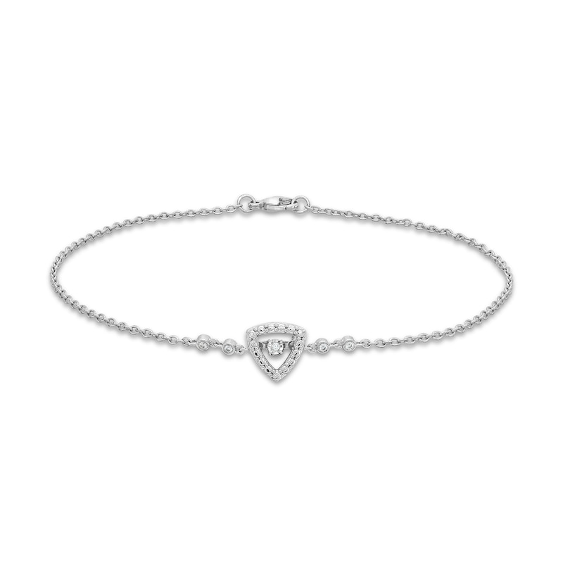 Unstoppable Love™ Diamond Accent Triangular Frame Anklet in Sterling Silver|Peoples Jewellers