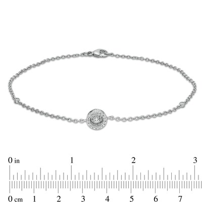 Unstoppable Love™ Diamond Accent Frame Anklet in Sterling Silver - 9.0"