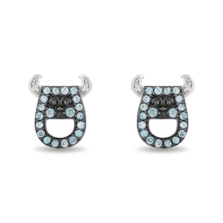 Disney Treasures Monsters, Inc. Blue Topaz and Diamond Accent Sully Stud Earrings in Sterling Silver