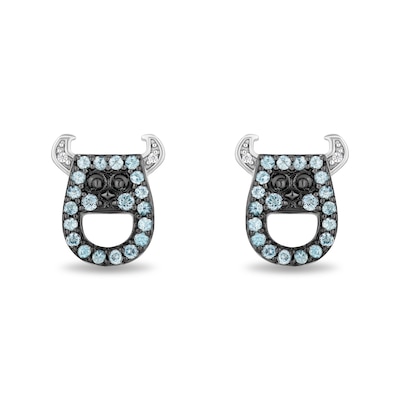 Disney Treasures Monsters, Inc. Blue Topaz and Diamond Accent Sully Stud Earrings in Sterling Silver