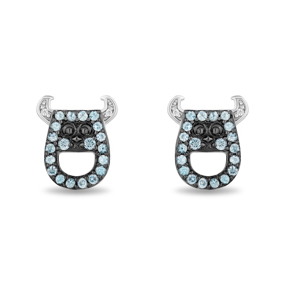 Disney Treasures Monsters, Inc. Blue Topaz and Diamond Accent Sully Stud Earrings in Sterling Silver