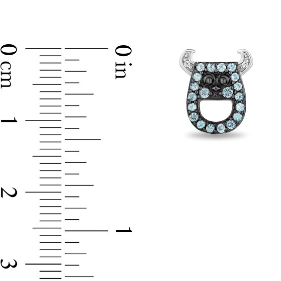 Disney Treasures Monsters, Inc. Blue Topaz and Diamond Accent Sully Stud Earrings in Sterling Silver