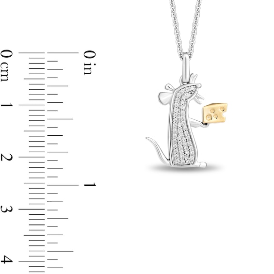 Disney Treasures Ratatouille 0.11 CT. T.W. Diamond Remy Pendant in Sterling Silver and 10K Gold