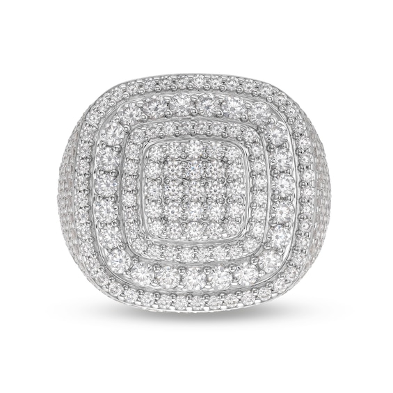 Men's 5.75 CT. T.W. Certified Lab-Created Diamond Cushion Frame Champion-Style Ring in 10K White Gold (F/SI2)