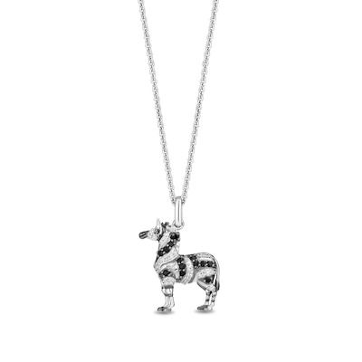 Disney Treasures The Lion King 0.18 CT. T.W. Black and White Diamond Zebra Pendant in Sterling Silver