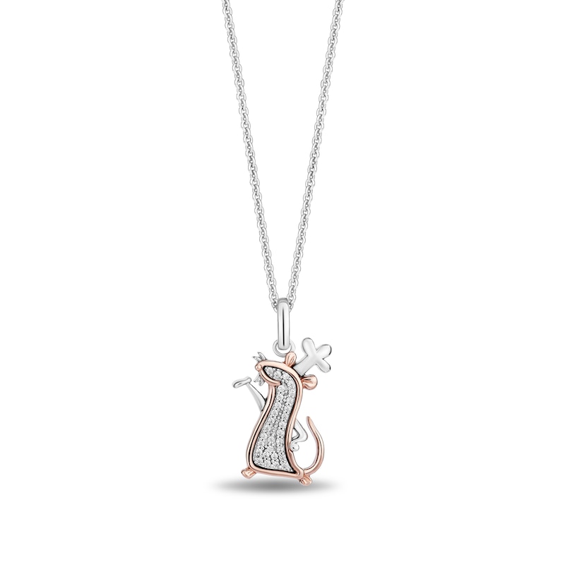 Disney Treasures Ratatouille 0.08 CT. T.W. Diamond Chef Remy Pendant in Sterling Silver and 10K Rose Gold|Peoples Jewellers