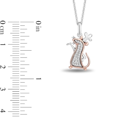 Disney Treasures Ratatouille 0.08 CT. T.W. Diamond Chef Remy Pendant in Sterling Silver and 10K Rose Gold